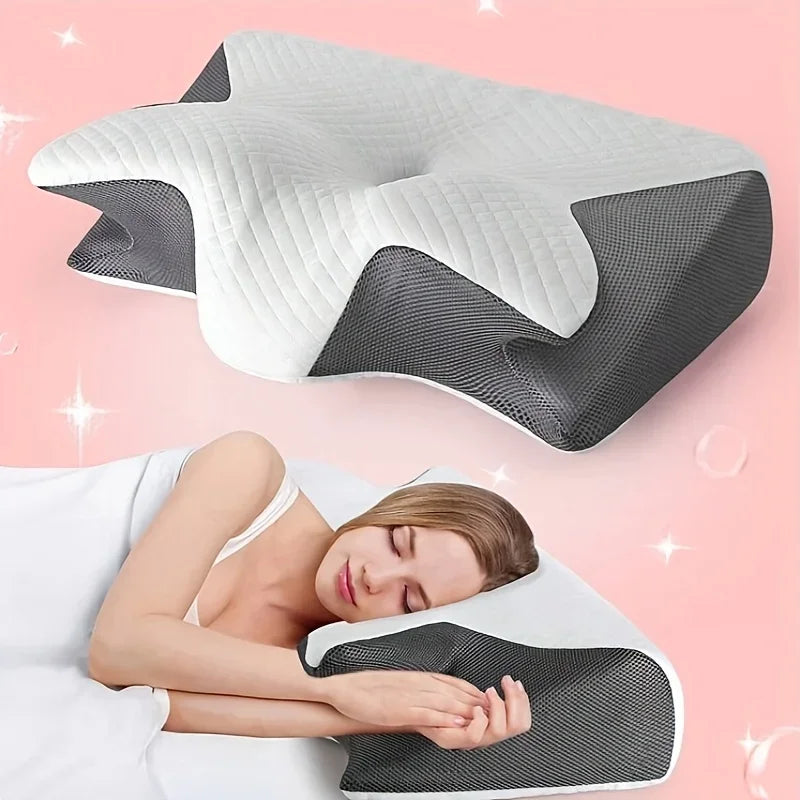 Oreiller Ergonomique en Forme de Corne – Soutien Cervical Confort Ultime pour un Sommeil Réparateur