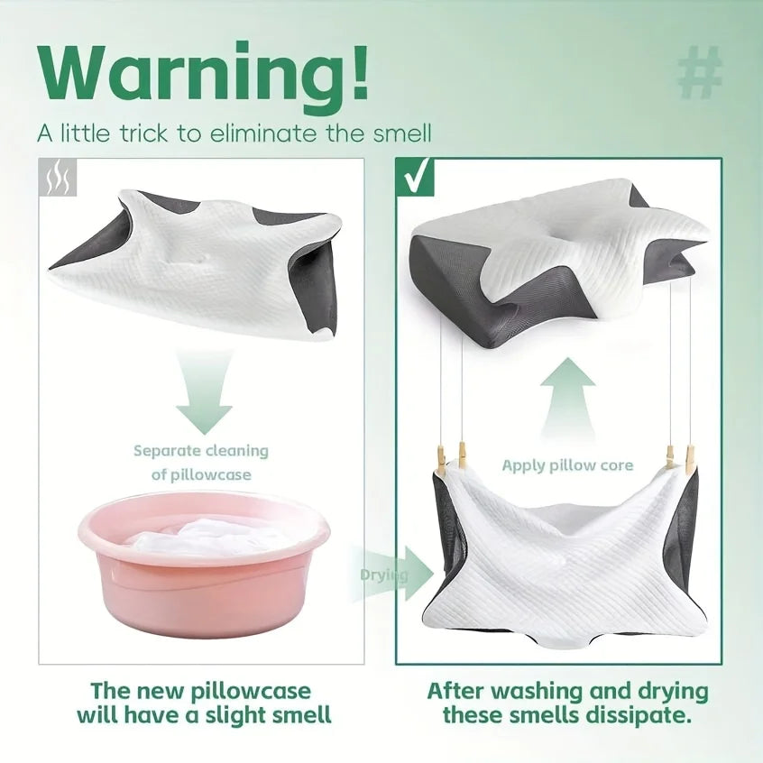 Oreiller Ergonomique en Forme de Corne – Soutien Cervical Confort Ultime pour un Sommeil Réparateur